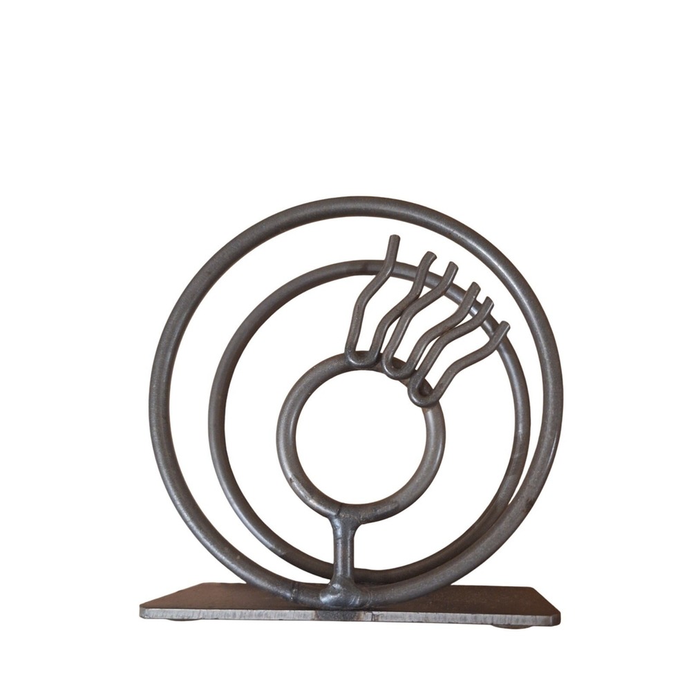 Brutalist Style Metal Hair Guy Napkin Holder Metal Work Art Kitchen Whimsical